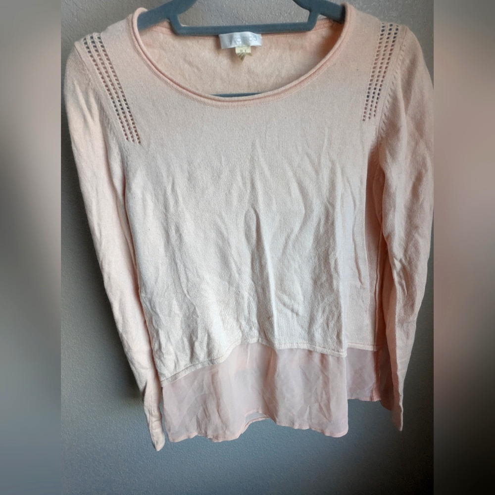 Promod Pink Mixed Media Sweater